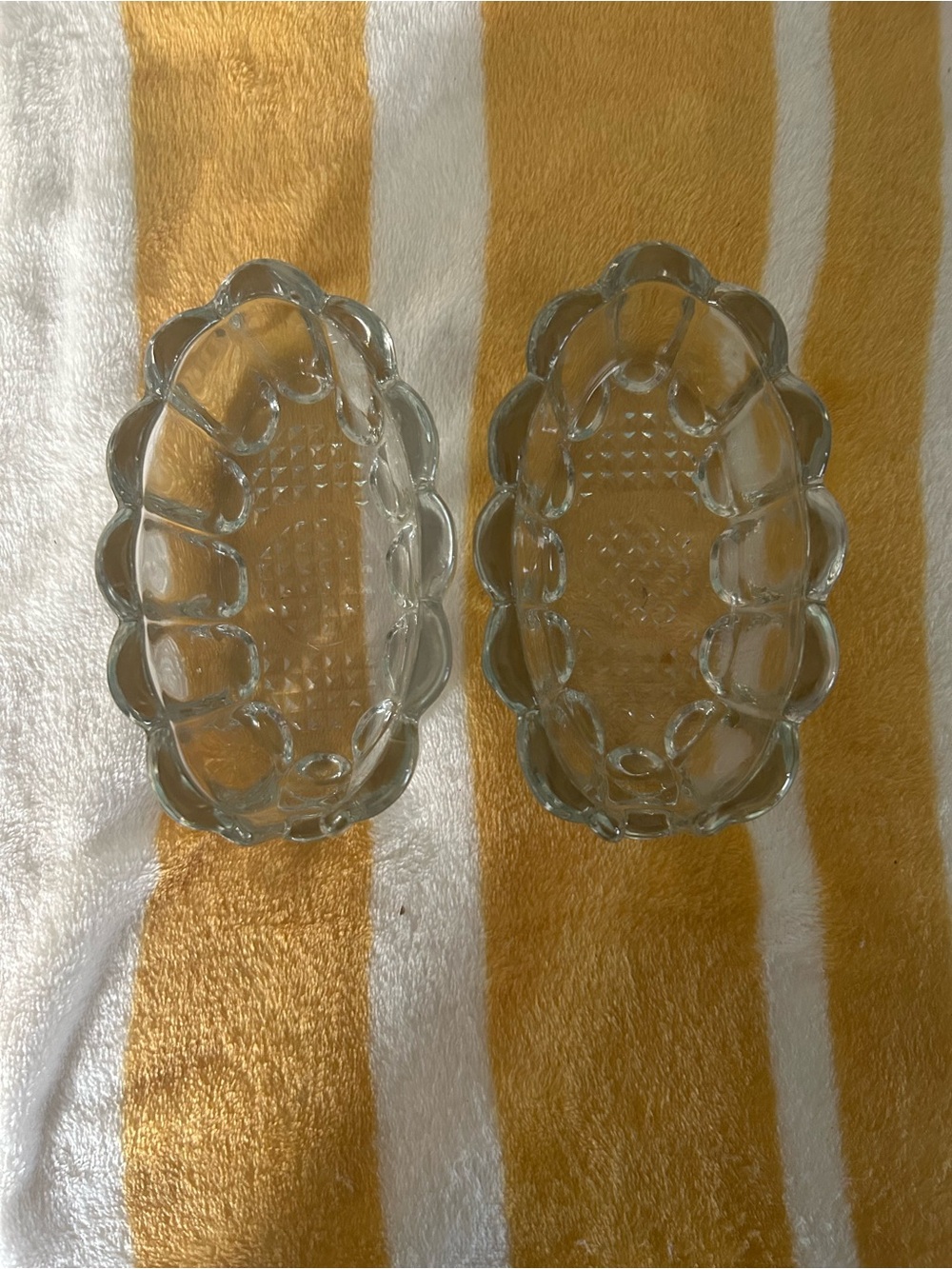 Vintage Princess House crystal spoon and fork rest holder 2 set